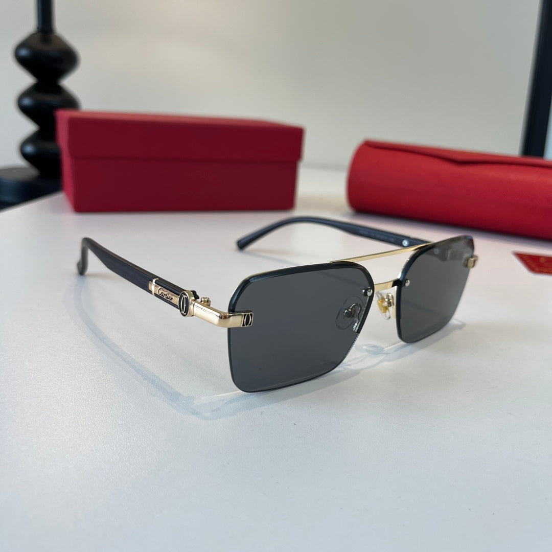 Cartier Lightweight Metal Rimless Silver Lens Sunglasses for Men & Wo - 415995