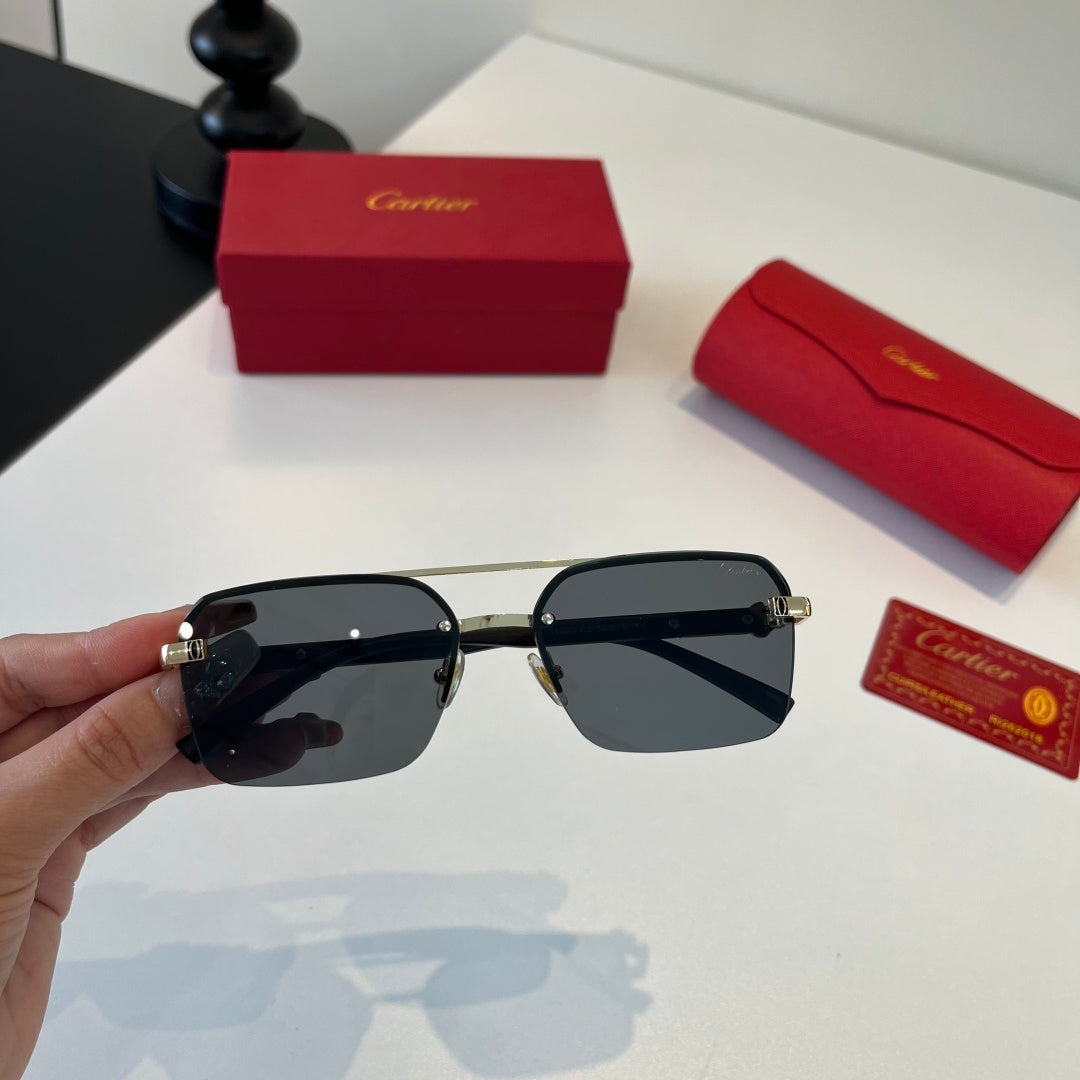 Cartier Lightweight Metal Rimless Silver Lens Sunglasses for Men & Wo - 493709 - detail image 7