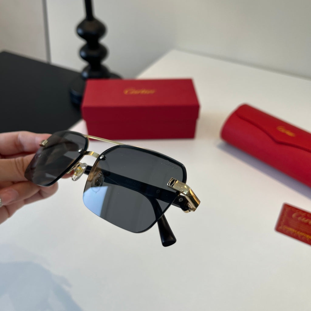 Cartier Lightweight Metal Rimless Silver Lens Sunglasses for Men & Wo - 493709 - detail image 4