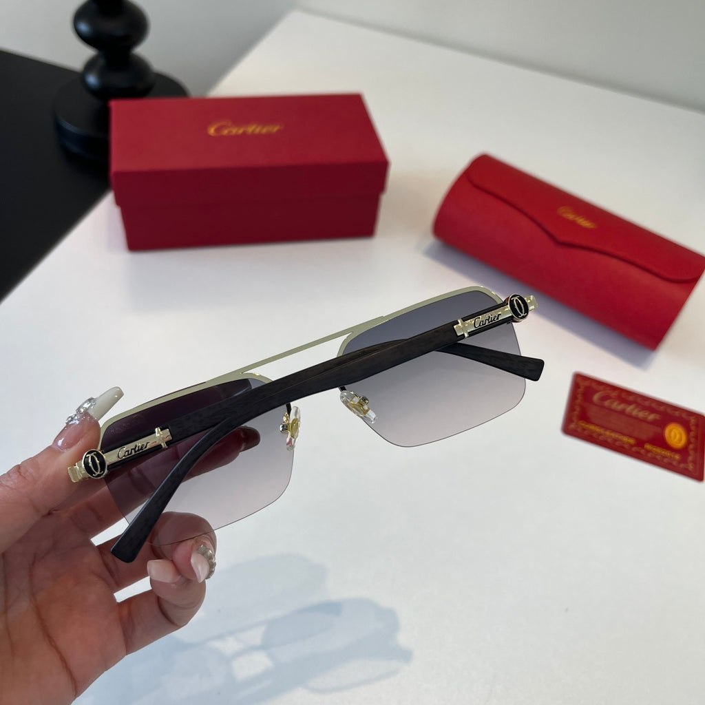Cartier Lightweight Metal Rimless Silver Lens Sunglasses for Men & Wo - 493710 - detail image 8