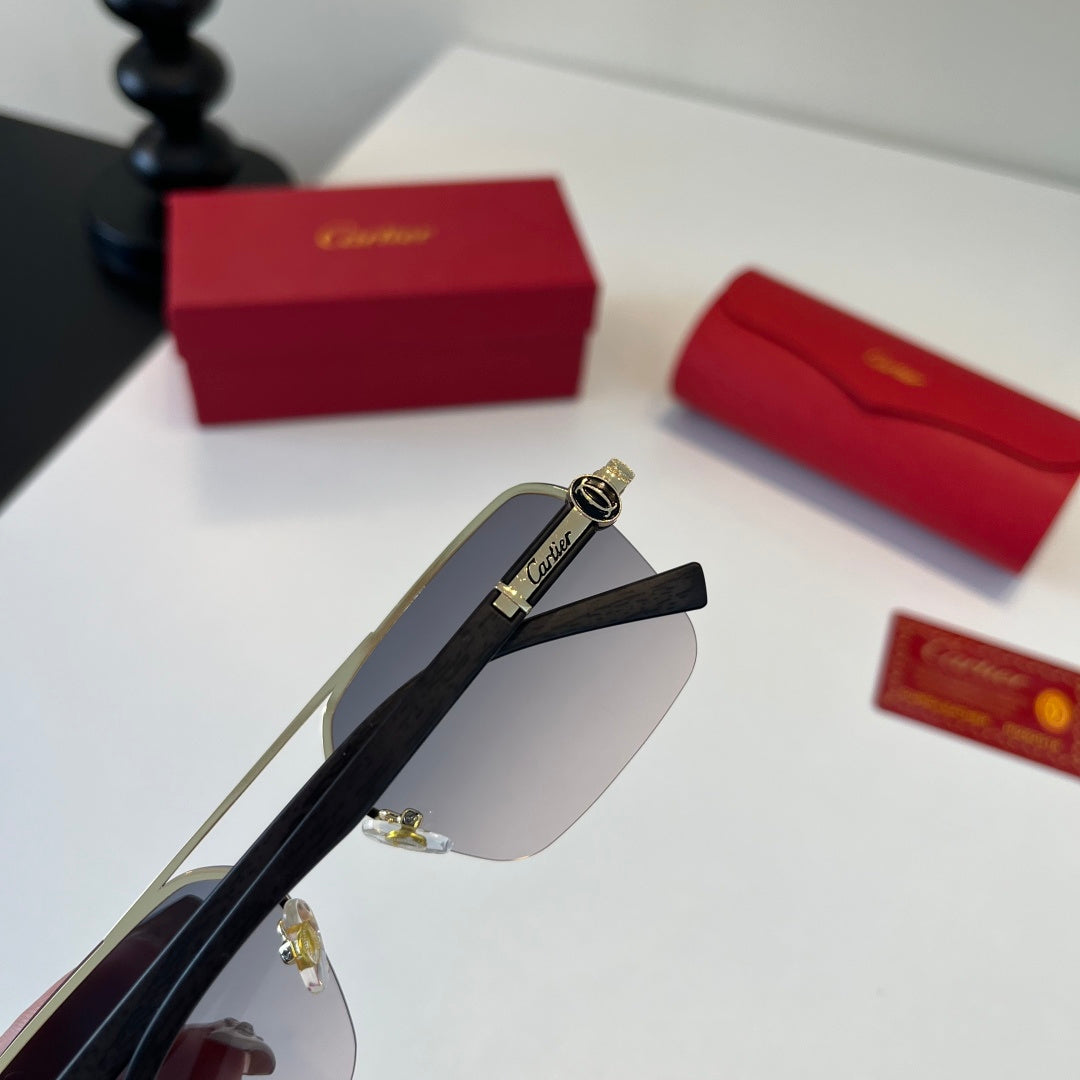 Cartier Lightweight Metal Rimless Silver Lens Sunglasses for Men & Wo - 493710 - detail image 7