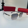 Cartier Lightweight Metal Rimless Silver Lens Sunglasses for Men & Wo - 415996