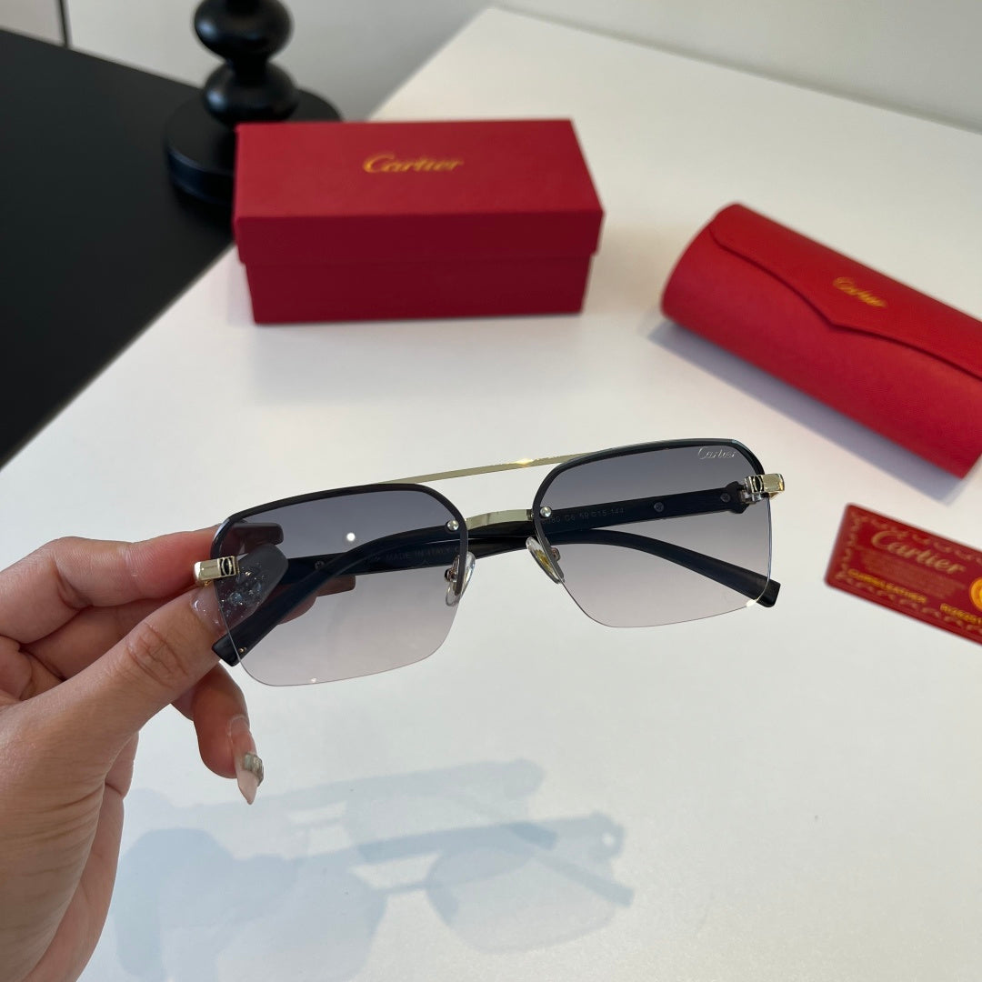 Cartier Lightweight Metal Rimless Silver Lens Sunglasses for Men & Wo - 493710 - detail image 5