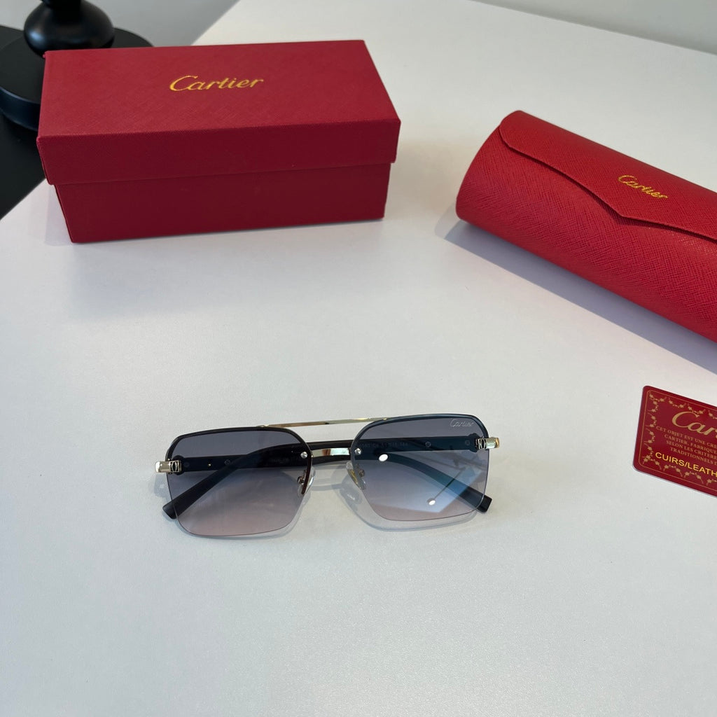 Cartier Lightweight Metal Rimless Silver Lens Sunglasses for Men & Wo - 493710 - detail image 4