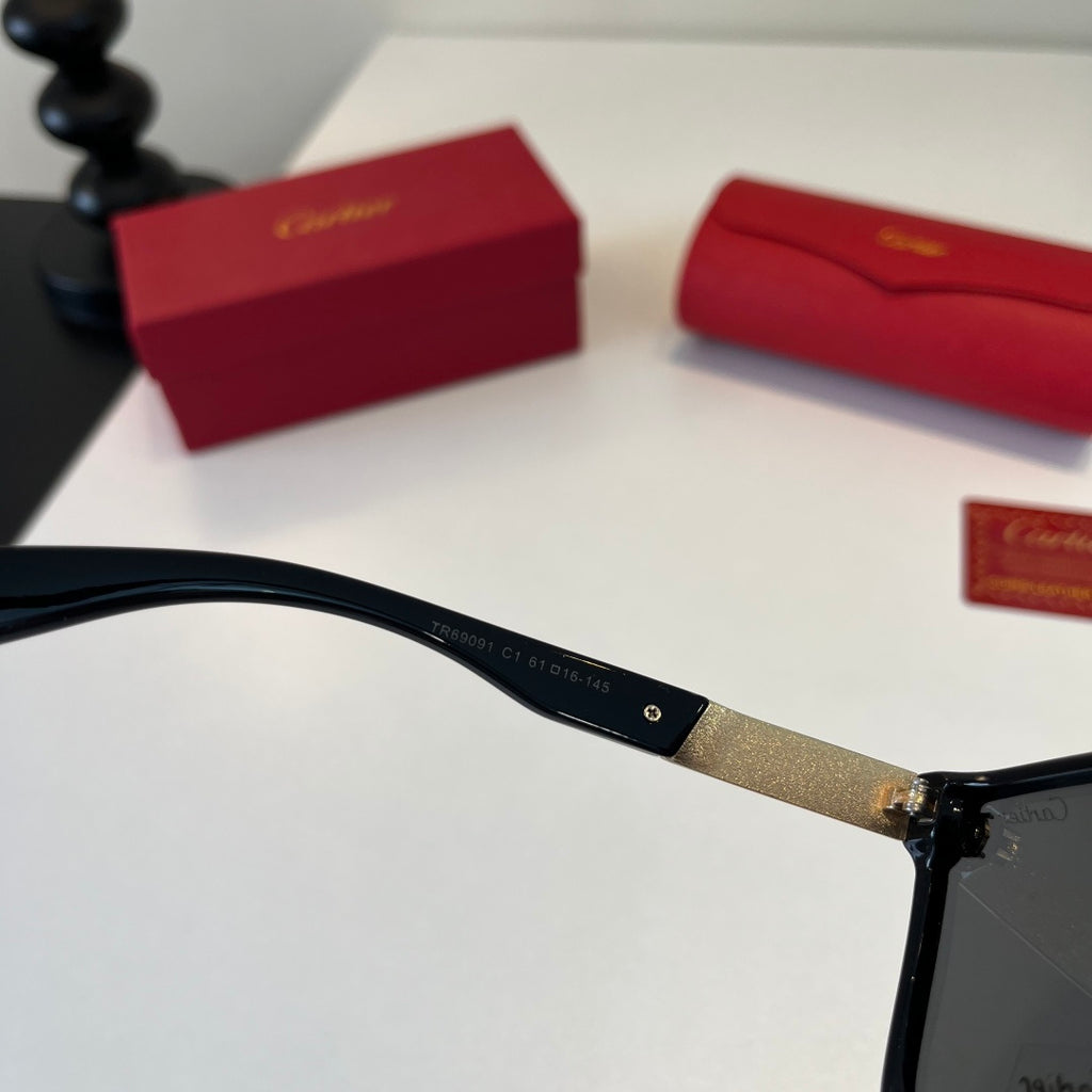 Cartier Lightweight Metal Rimless Black Lens Sunglasses for Men & Wom - 415997 - detail image 9