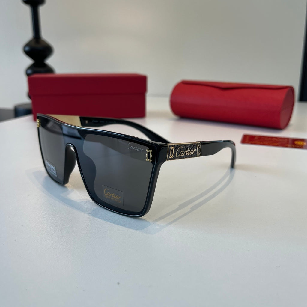 Cartier Lightweight Metal Rimless Black Lens Sunglasses for Men & Wom - 415997 - detail image 3