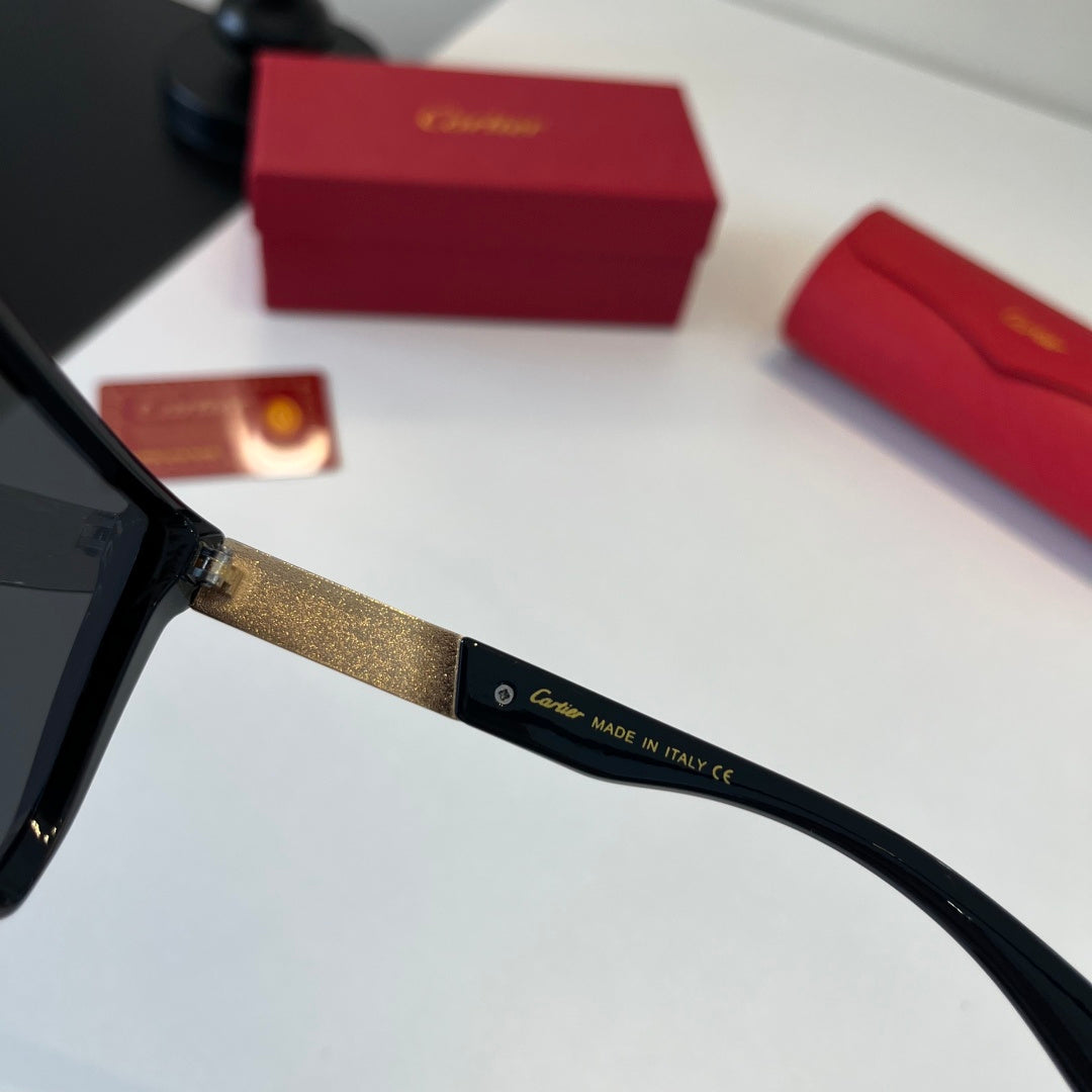 Cartier Lightweight Metal Rimless Black Lens Sunglasses for Men & Women - detail image 9