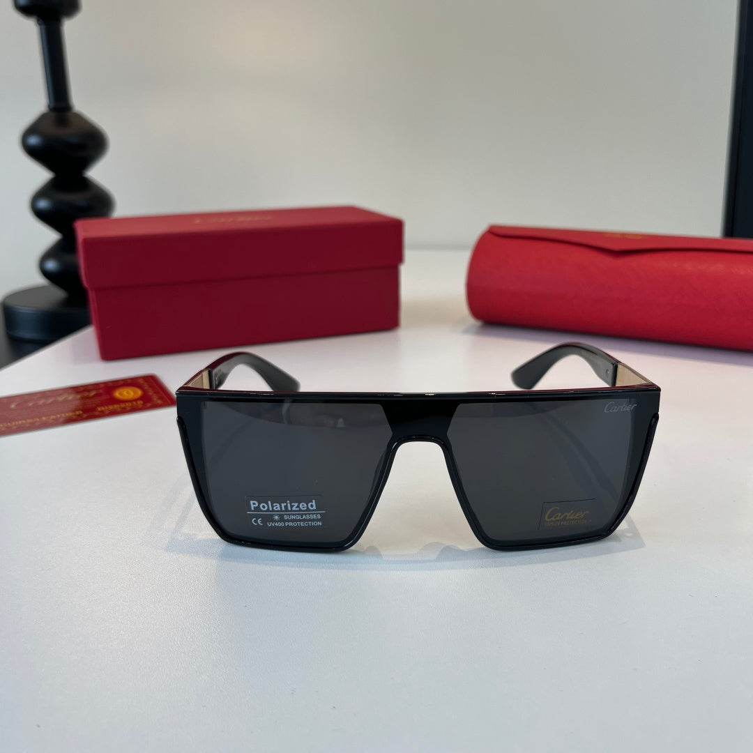 Cartier Lightweight Metal Rimless Black Lens Sunglasses for Men & Women - detail image 2
