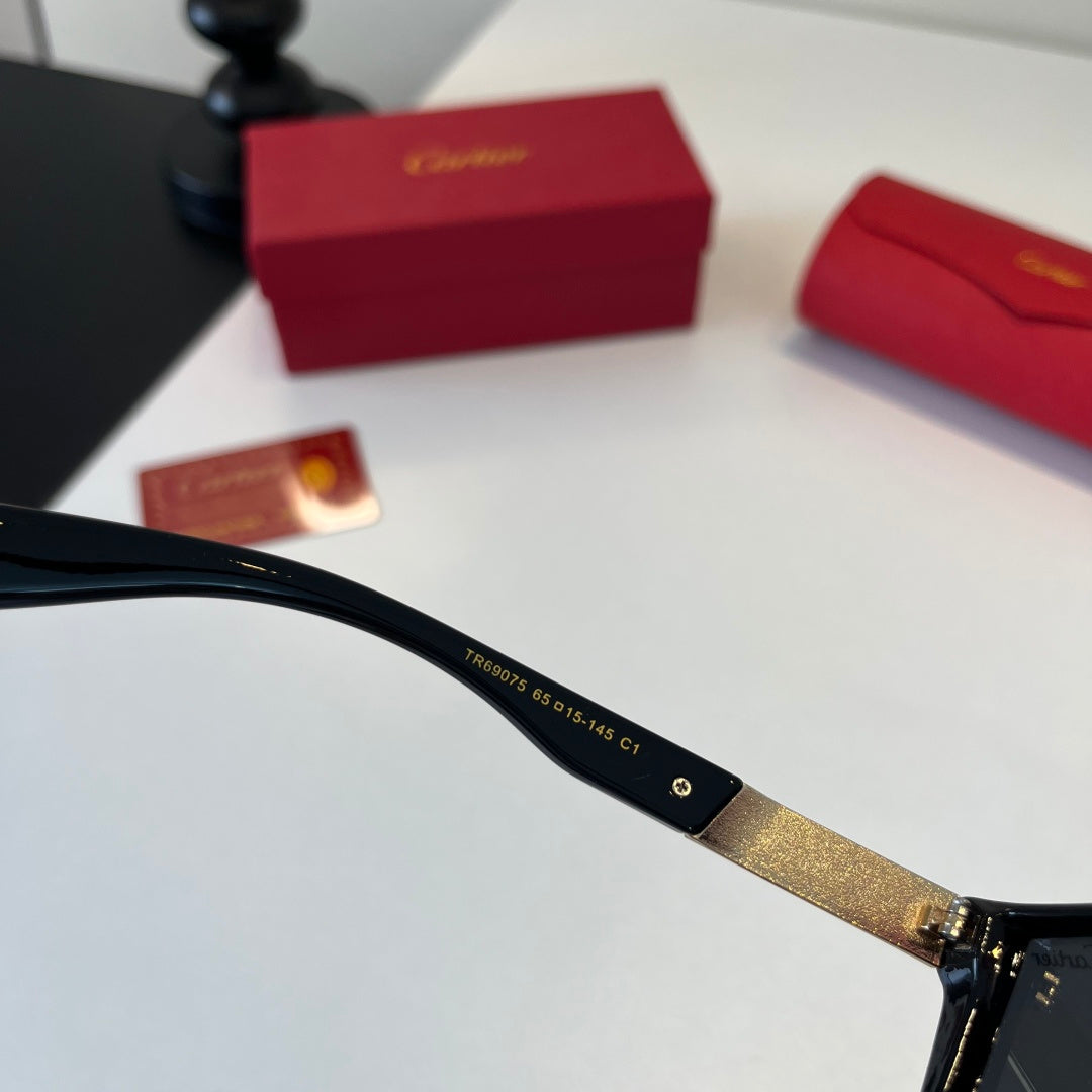 Cartier Lightweight Metal Rimless Black Lens Sunglasses for Men & Women - detail image 8