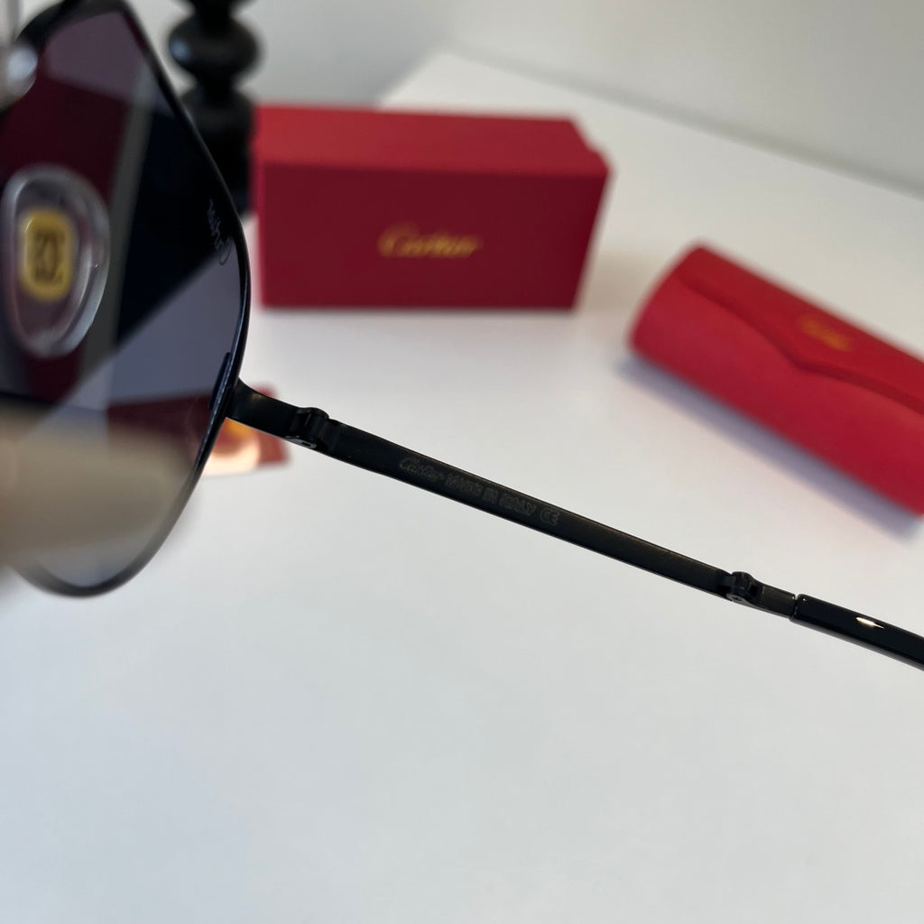 Cartier Folding Metal Rimless Silver Lens Sunglasses for Men & Women - 493714 - detail image 8