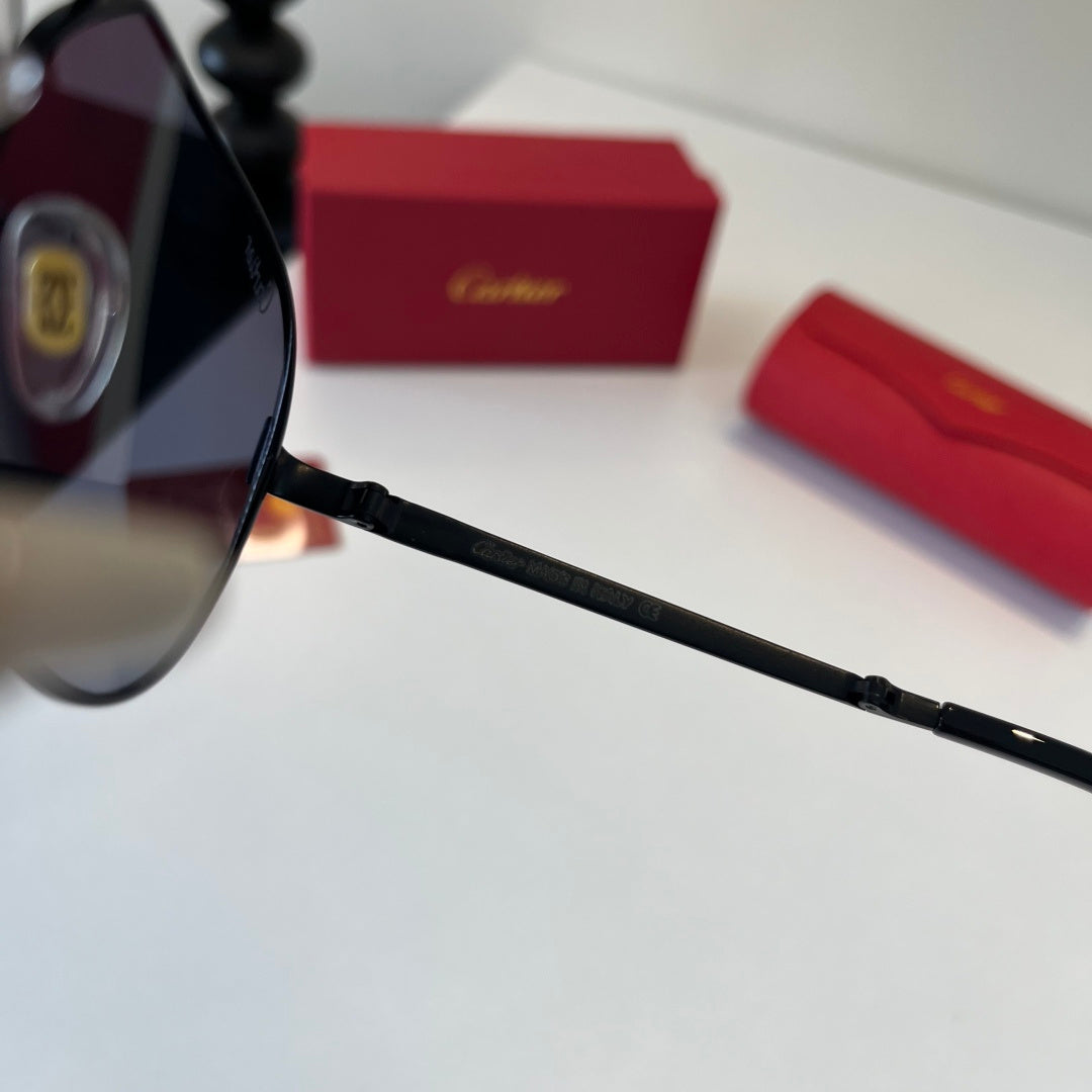 Cartier Folding Metal Rimless Silver Lens Sunglasses for Men & Women - 493714 - detail image 8