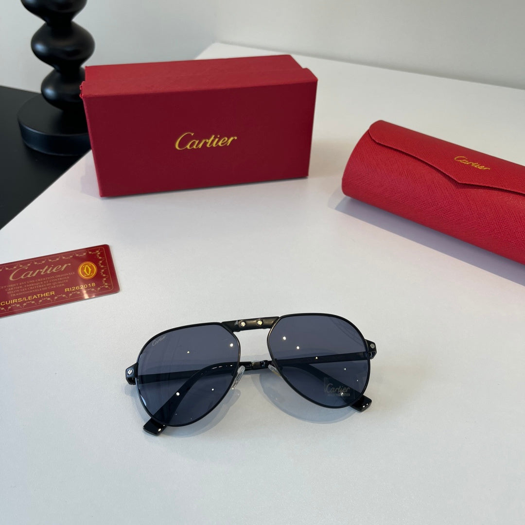Cartier Folding Metal Rimless Silver Lens Sunglasses for Men & Women - 493714 - detail image 4
