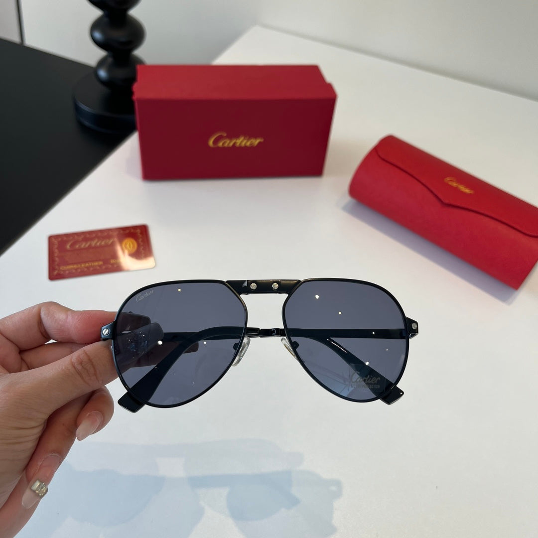 Cartier Folding Metal Rimless Silver Lens Sunglasses for Men & Women - 493714 - detail image 5