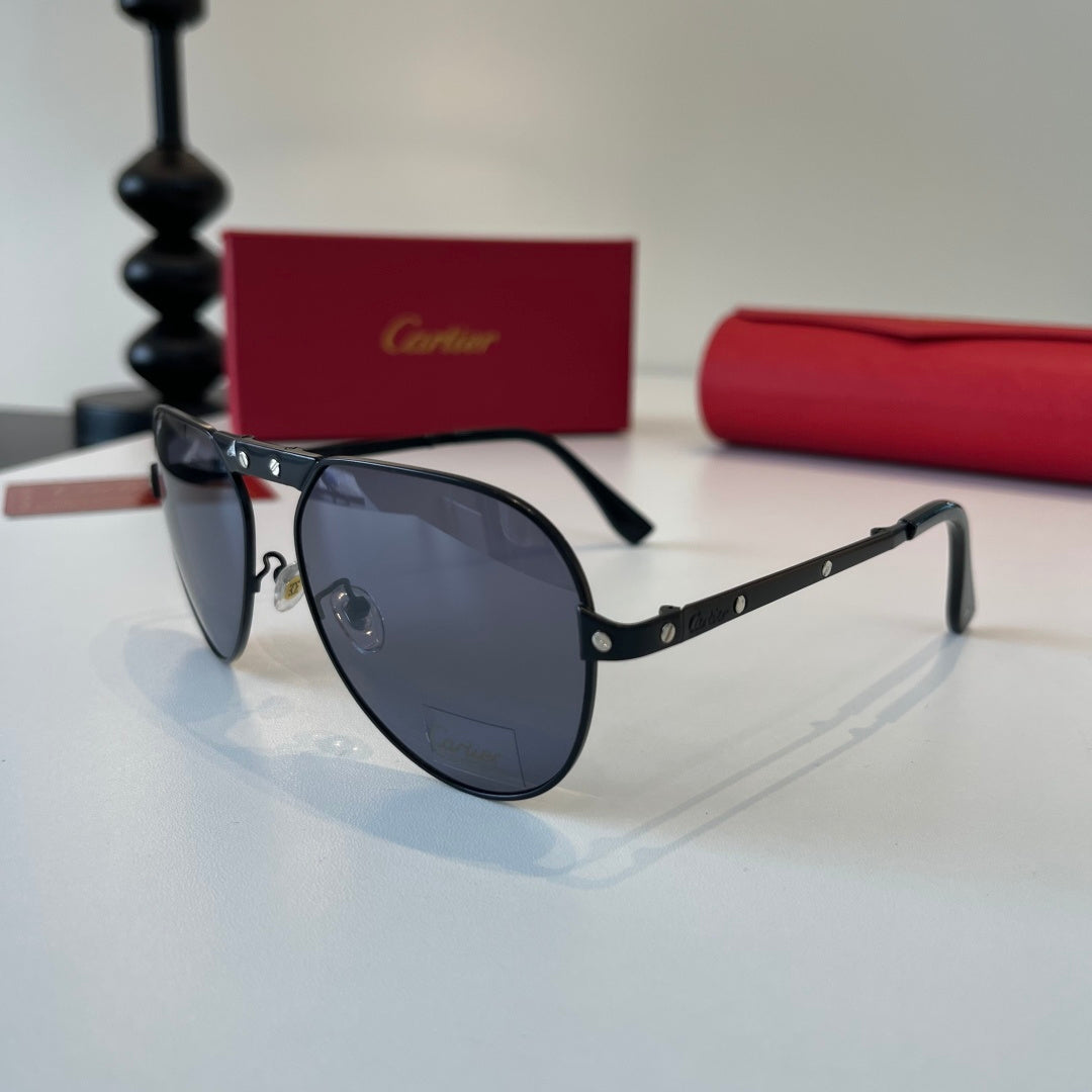Cartier Folding Metal Rimless Silver Lens Sunglasses for Men & Women - 493714 - detail image 3