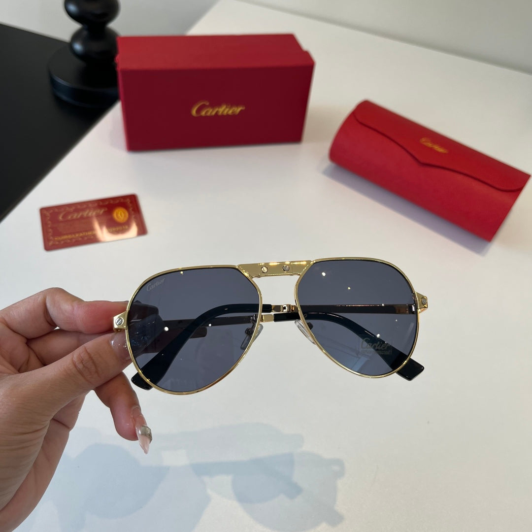 Cartier Folding Metal Rimless Silver Lens Sunglasses for Men & Women - detail image 4