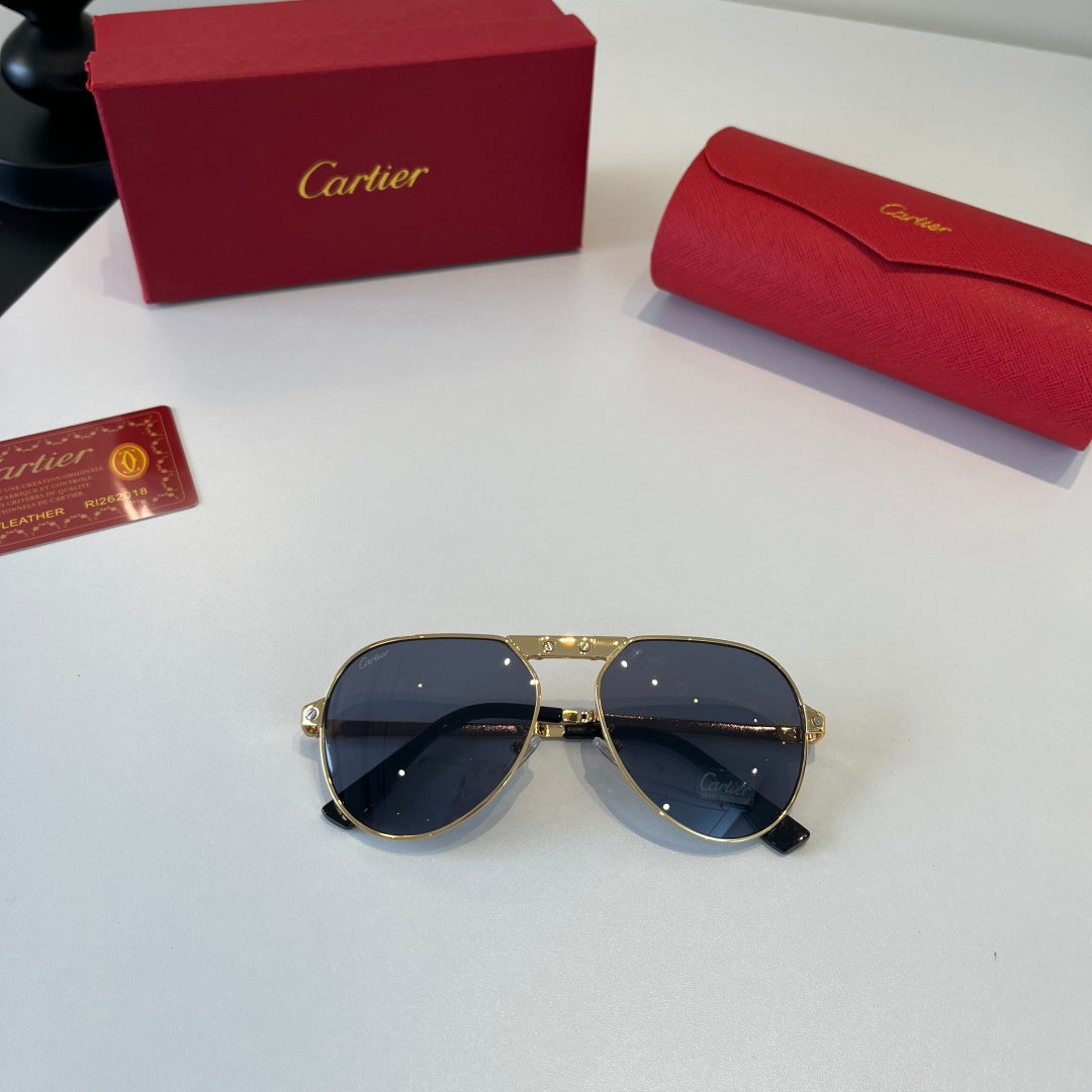 Cartier Folding Metal Rimless Silver Lens Sunglasses for Men & Women - detail image 5