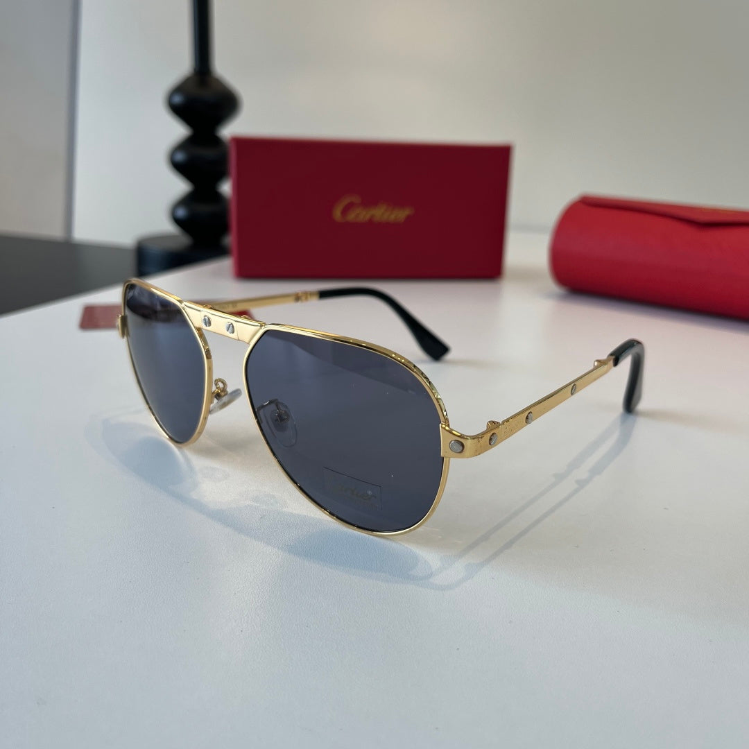 Cartier Folding Metal Rimless Silver Lens Sunglasses for Men & Women - detail image 3