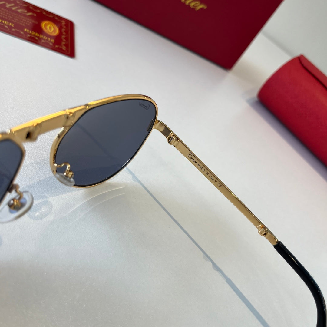Cartier Folding Metal Rimless Silver Lens Sunglasses for Men & Women - detail image 10