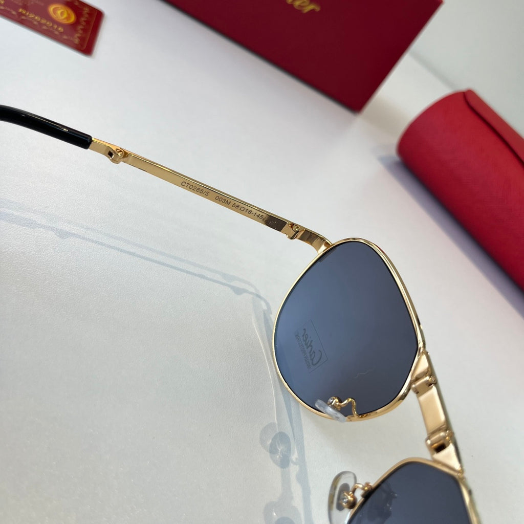 Cartier Folding Metal Rimless Silver Lens Sunglasses for Men & Women - 416002 - detail image 9