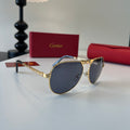 Cartier Folding Metal Rimless Silver Lens Sunglasses for Men & Women - 416002