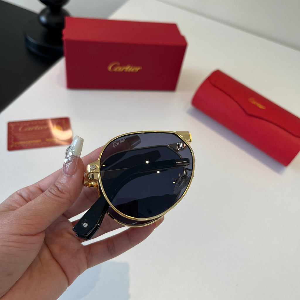 Cartier Folding Metal Rimless Silver Lens Sunglasses for Men & Women - 416002 - detail image 6