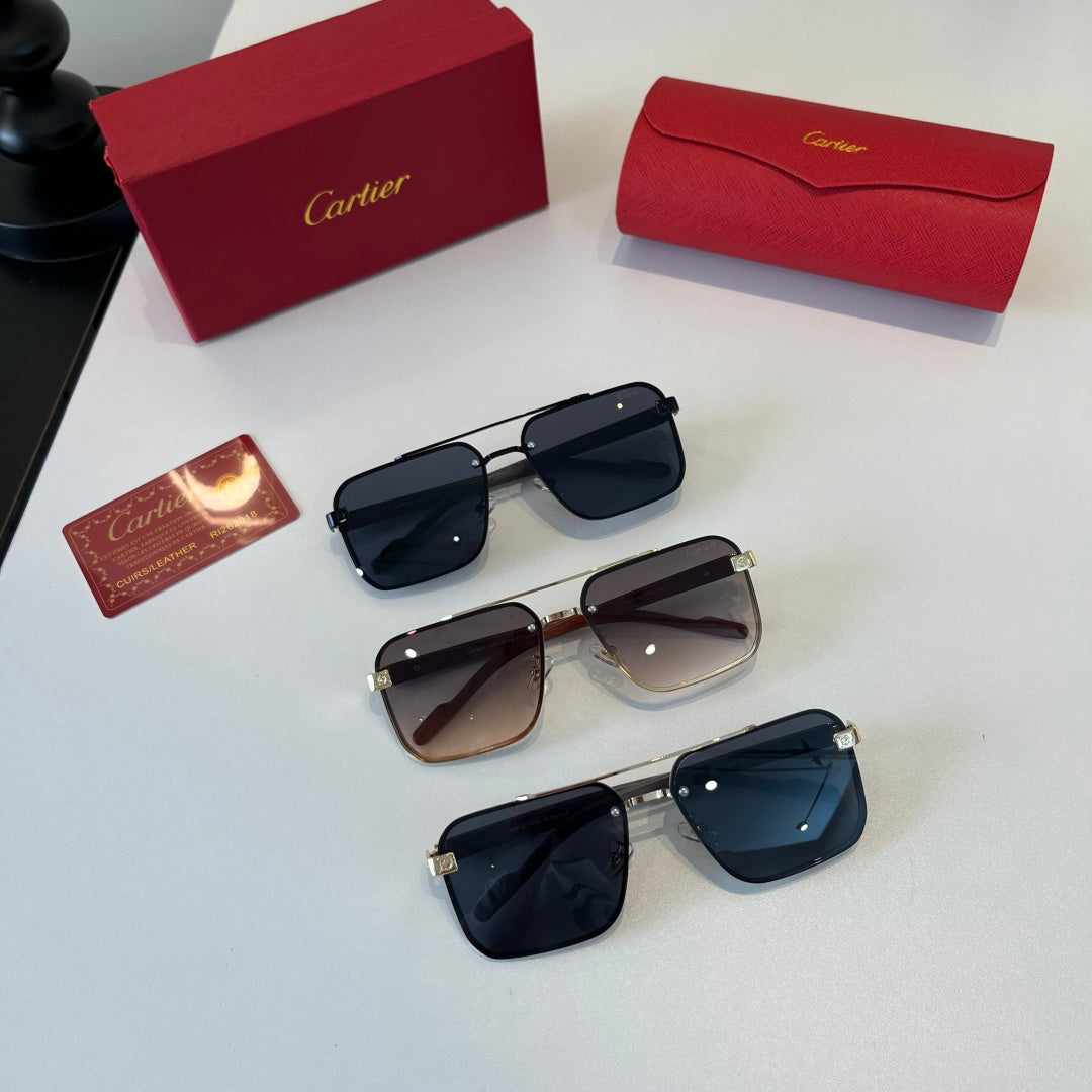 Cartier Lightweight Metal Rimless Silver Lens Sunglasses for Men & Wo - 487232 - detail image 11