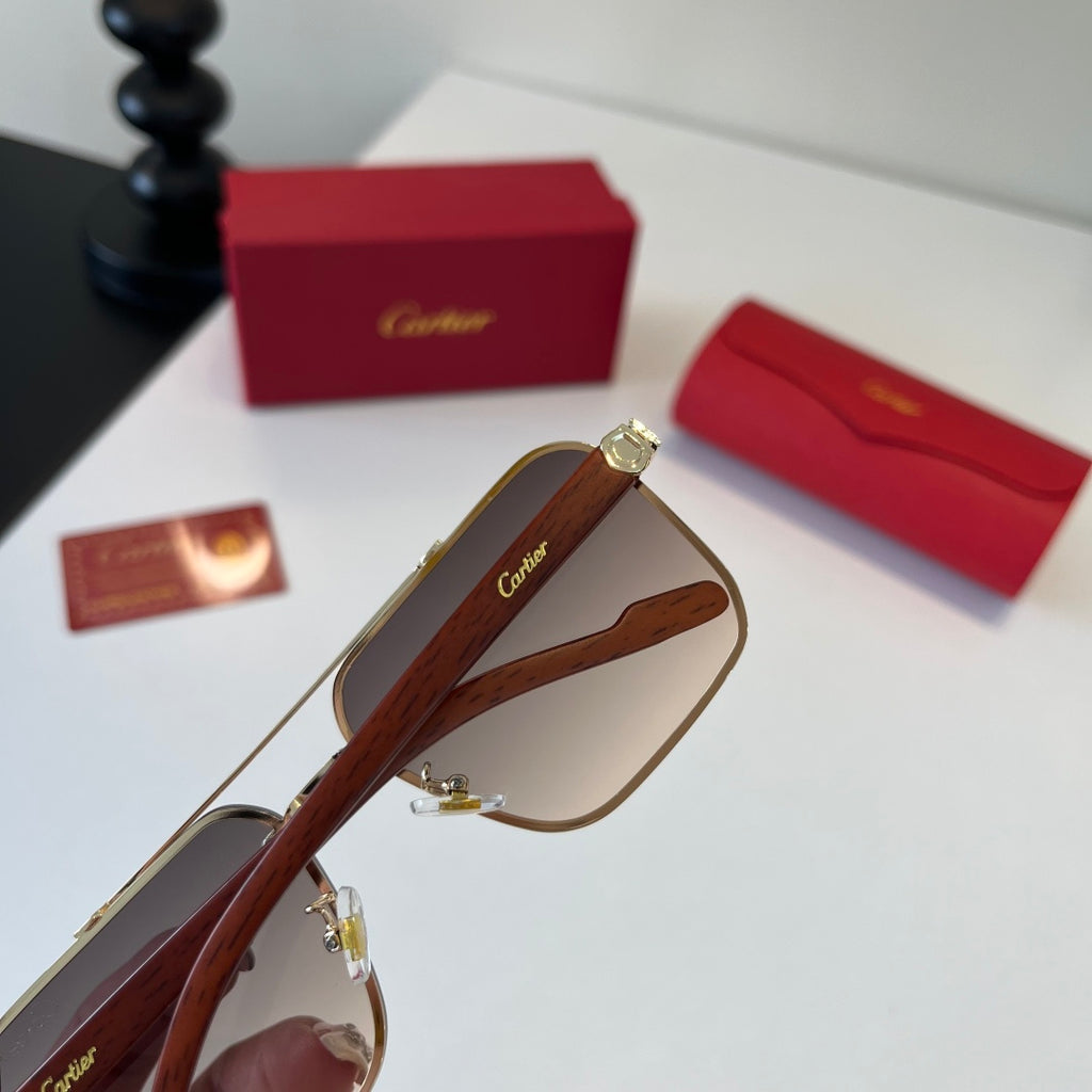 Cartier Lightweight Metal Rimless Silver Lens Sunglasses for Men & Wo - 487232 - detail image 7