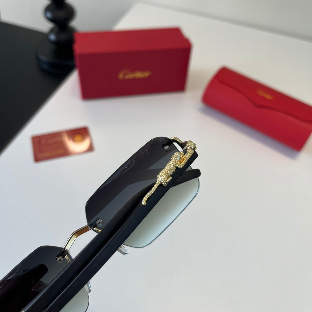 Cartier Lightweight Metal Rimless Silver Lens Sunglasses for Men & Wo - 493717 - detail image 8