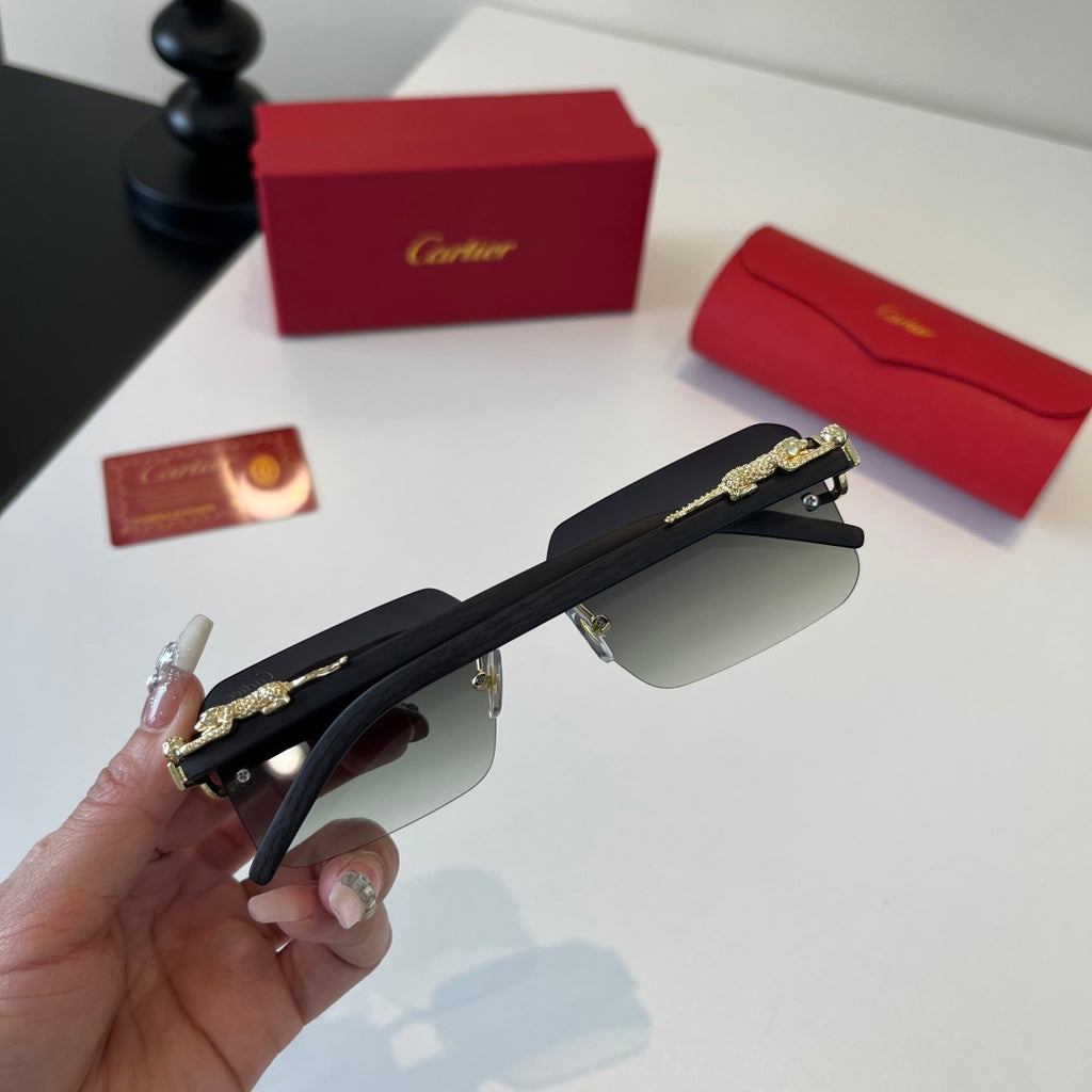 Cartier Lightweight Metal Rimless Silver Lens Sunglasses for Men & Wo - 493717 - detail image 9