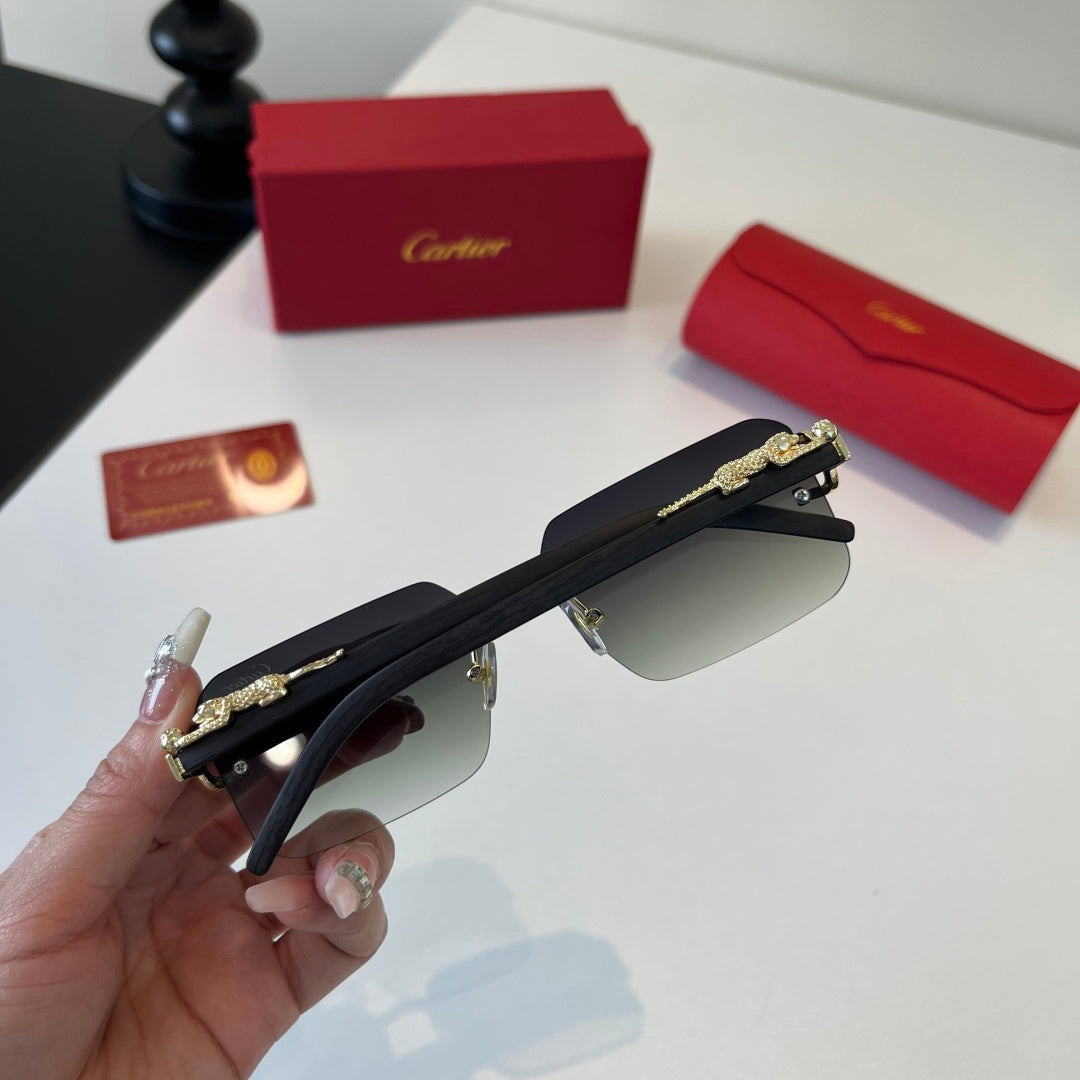 Cartier Lightweight Metal Rimless Silver Lens Sunglasses for Men & Wo - 493717 - detail image 9