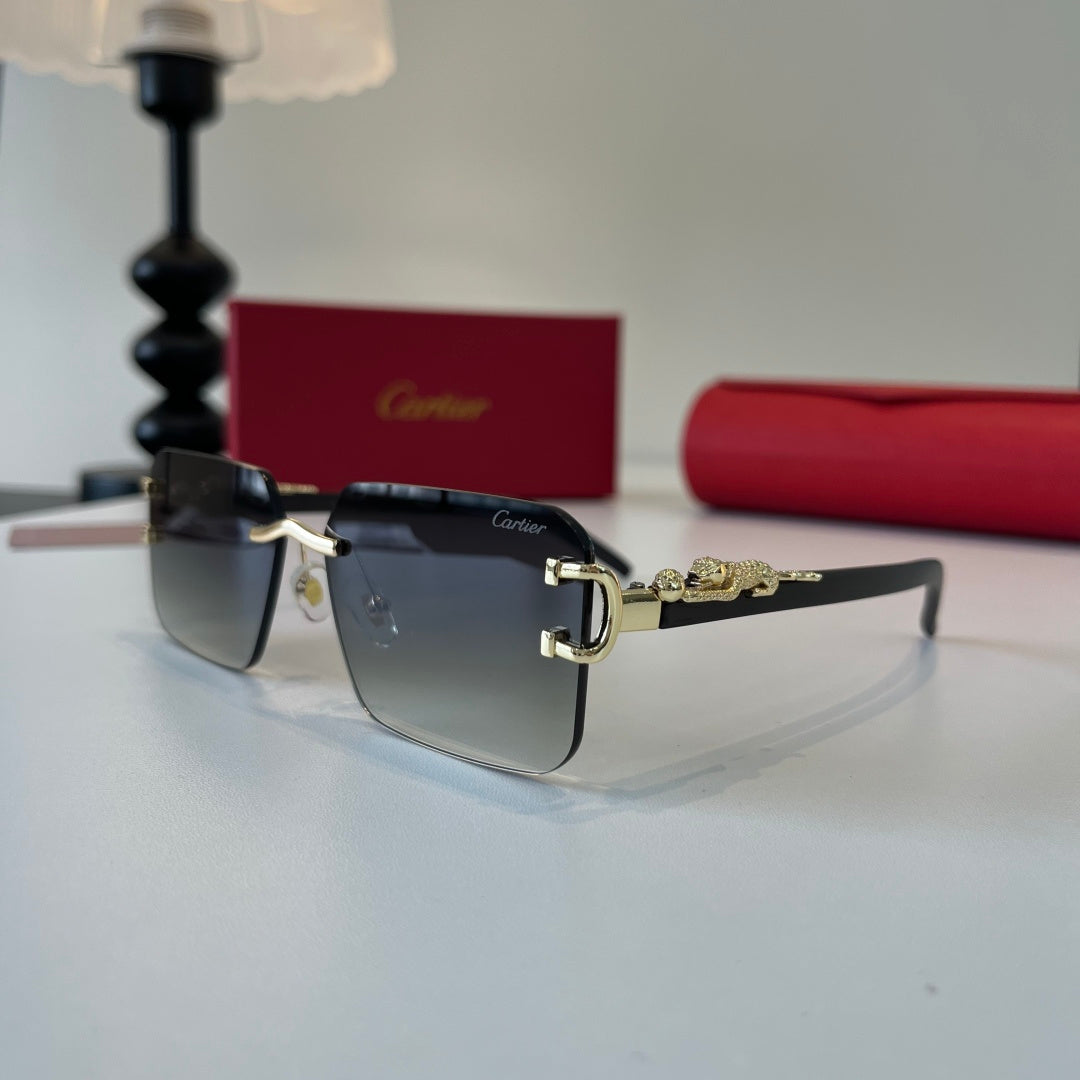 Cartier Lightweight Metal Rimless Silver Lens Sunglasses for Men & Wo - 493717 - detail image 3
