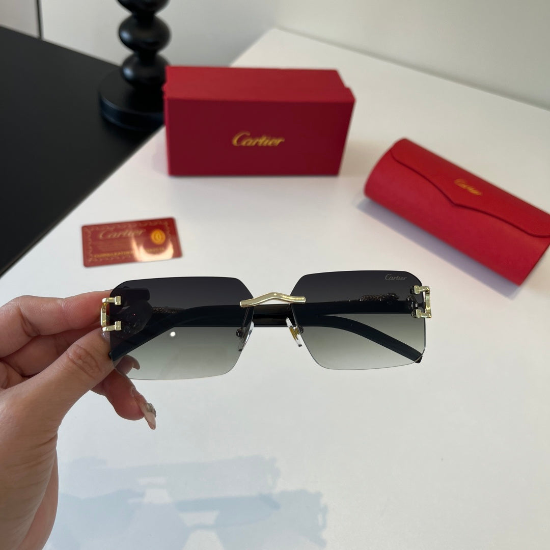 Cartier Lightweight Metal Rimless Silver Lens Sunglasses for Men & Wo - 493717 - detail image 5