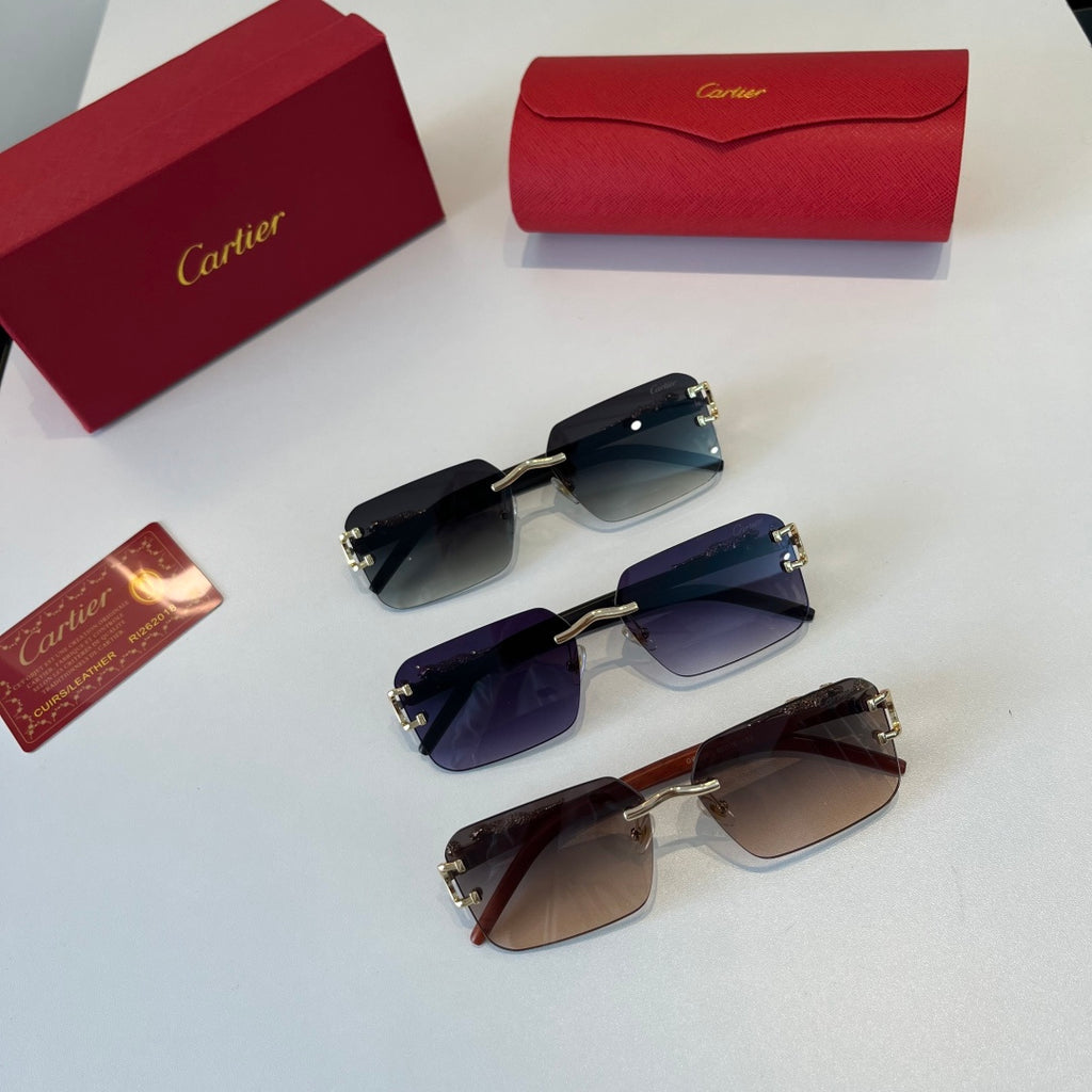 Cartier Lightweight Metal Rimless Silver Lens Sunglasses for Men & Wo - 493718 - detail image 12