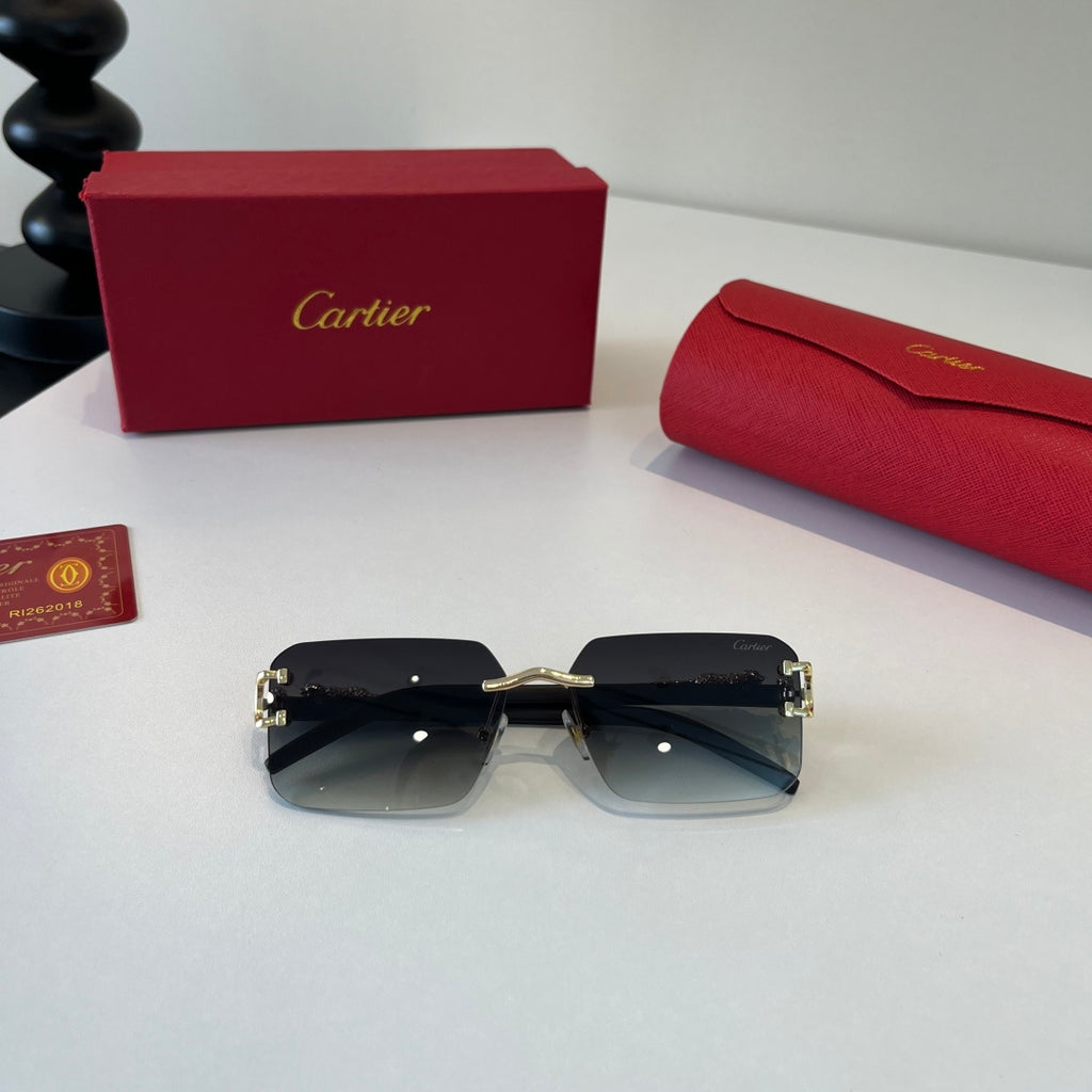 Cartier Lightweight Metal Rimless Silver Lens Sunglasses for Men & Wo - 493717 - detail image 6