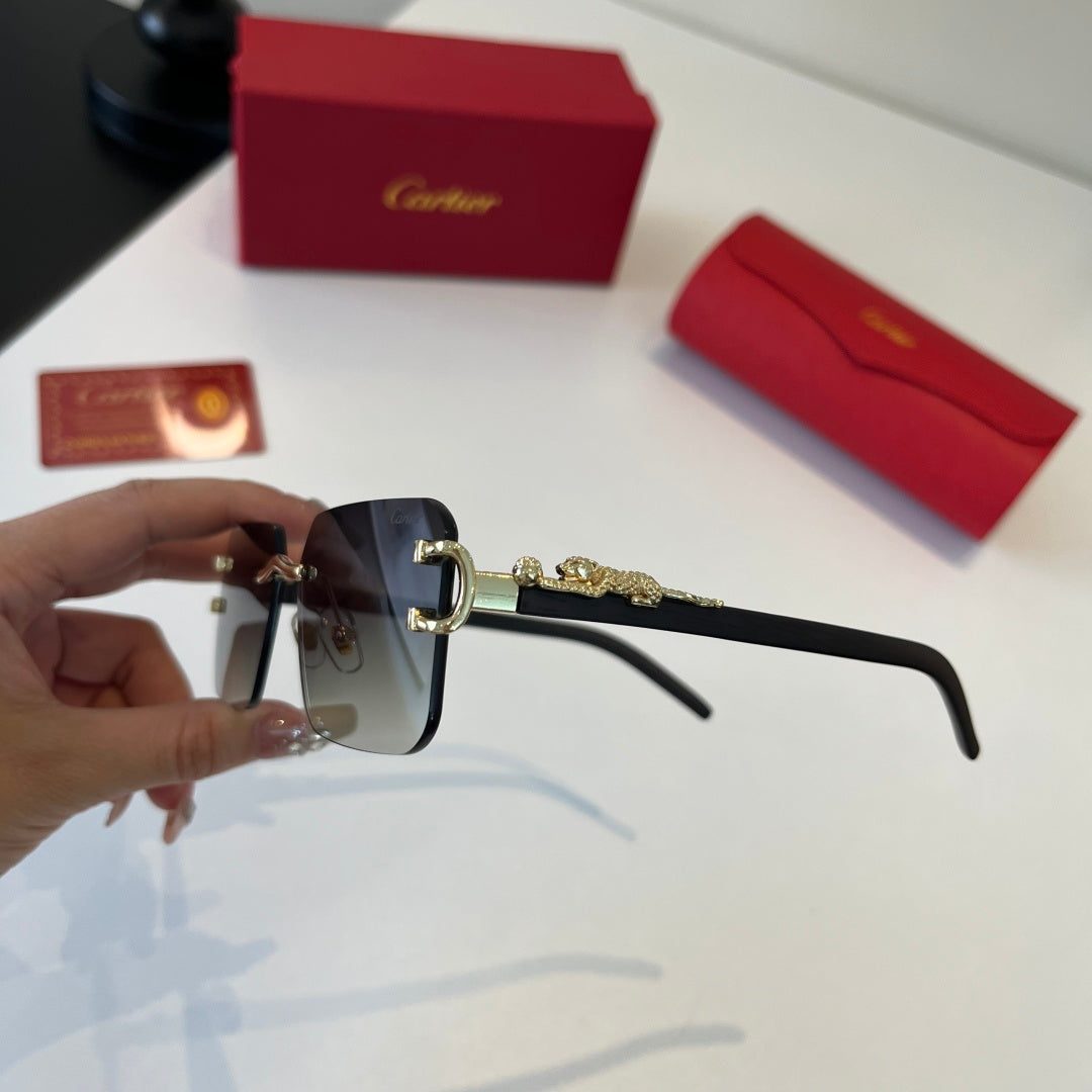 Cartier Lightweight Metal Rimless Silver Lens Sunglasses for Men & Wo - 493717 - detail image 4