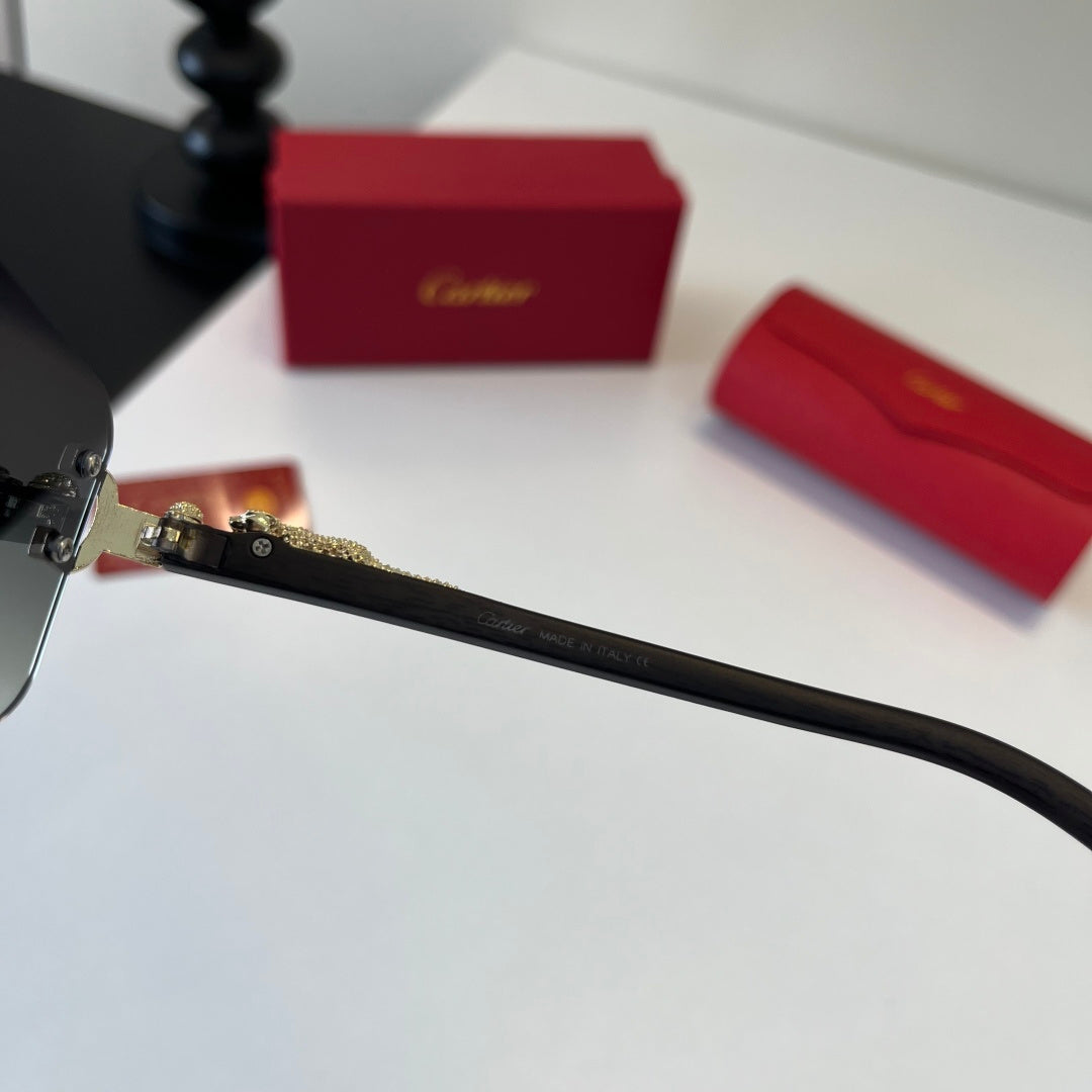 Cartier Lightweight Metal Rimless Silver Lens Sunglasses for Men & Wo - 493717 - detail image 11