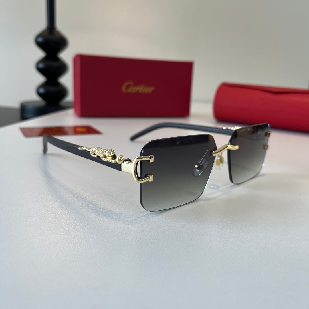 Cartier Lightweight Metal Rimless Silver Lens Sunglasses for Men & Wo - 493717