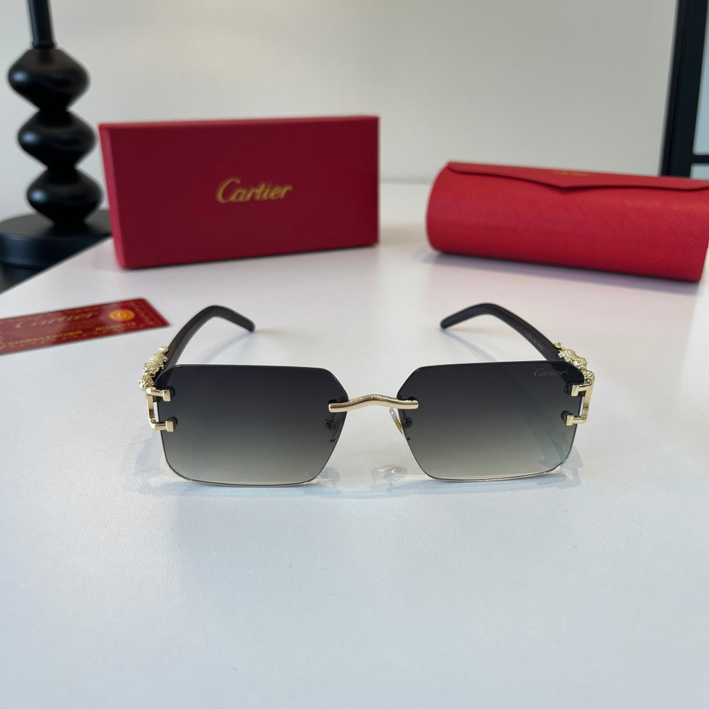 Cartier Lightweight Metal Rimless Silver Lens Sunglasses for Men & Wo - 493717 - detail image 2