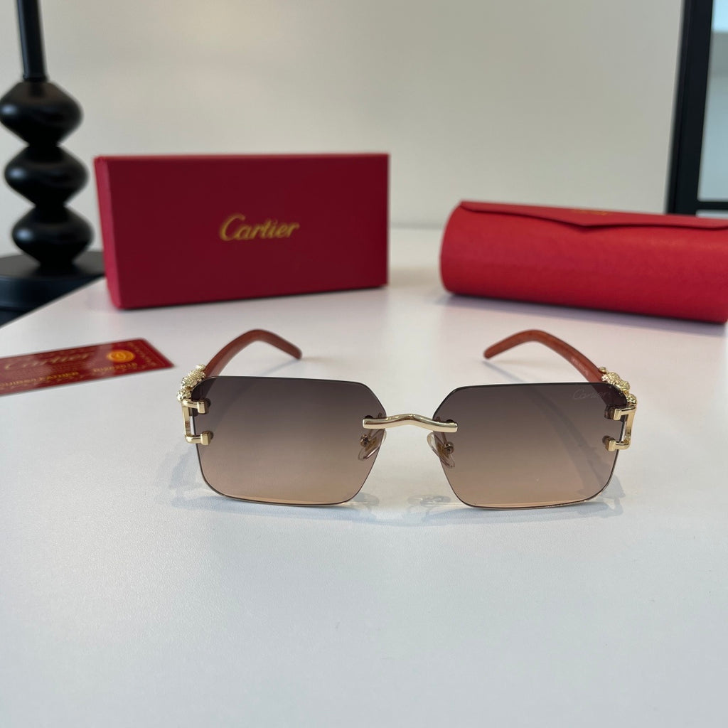 Cartier Lightweight Metal Rimless Silver Lens Sunglasses for Men & Wo - 487234 - detail image 2