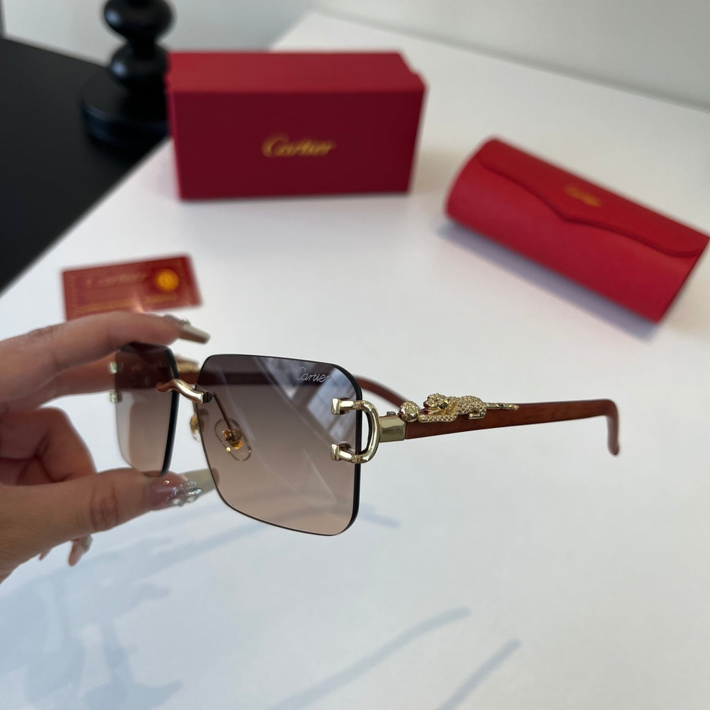 Cartier Lightweight Metal Rimless Silver Lens Sunglasses for Men & Wo - 487234 - detail image 4
