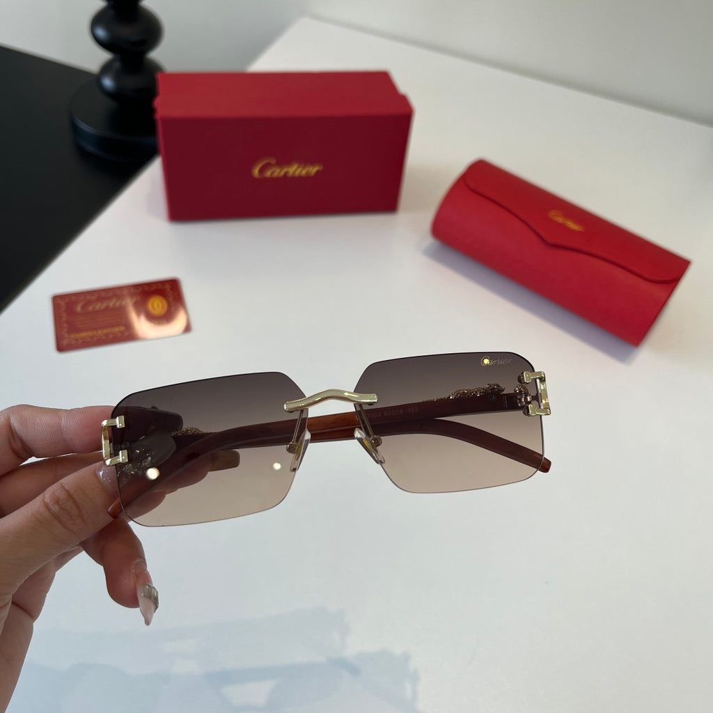 Cartier Lightweight Metal Rimless Silver Lens Sunglasses for Men & Wo - 487234 - detail image 6