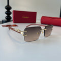 Cartier Lightweight Metal Rimless Silver Lens Sunglasses for Men & Wo - 487234