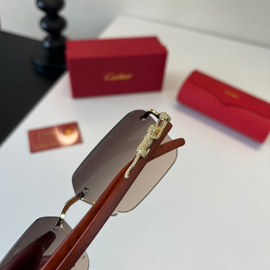 Cartier Lightweight Metal Rimless Silver Lens Sunglasses for Men & Wo - 487234 - detail image 8