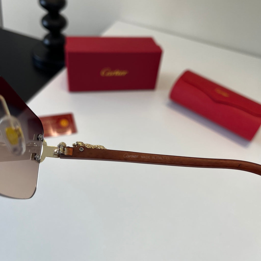 Cartier Lightweight Metal Rimless Silver Lens Sunglasses for Men & Wo - 487234 - detail image 11