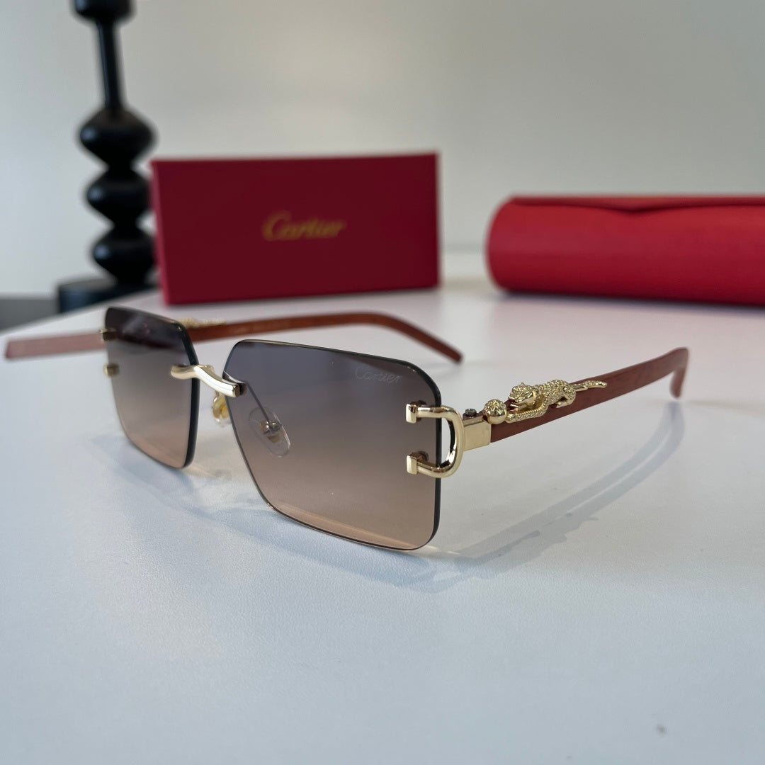 Cartier Lightweight Metal Rimless Silver Lens Sunglasses for Men & Wo - 487234 - detail image 3