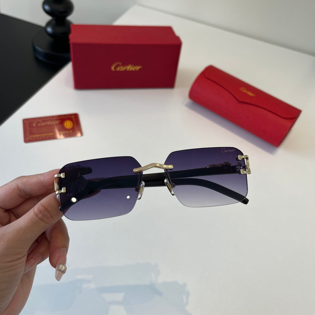 Cartier Lightweight Metal Rimless Silver Lens Sunglasses for Men & Wo - 493718 - detail image 5