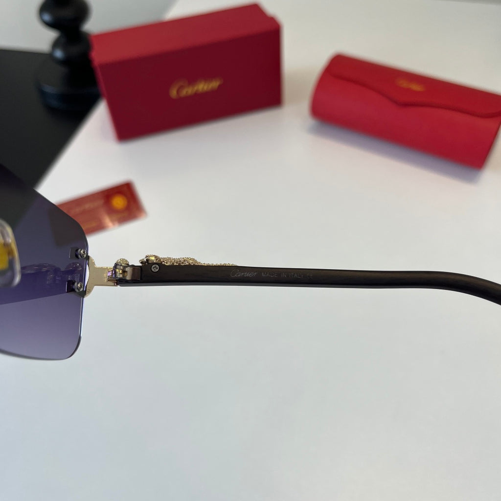 Cartier Lightweight Metal Rimless Silver Lens Sunglasses for Men & Wo - 493718 - detail image 10