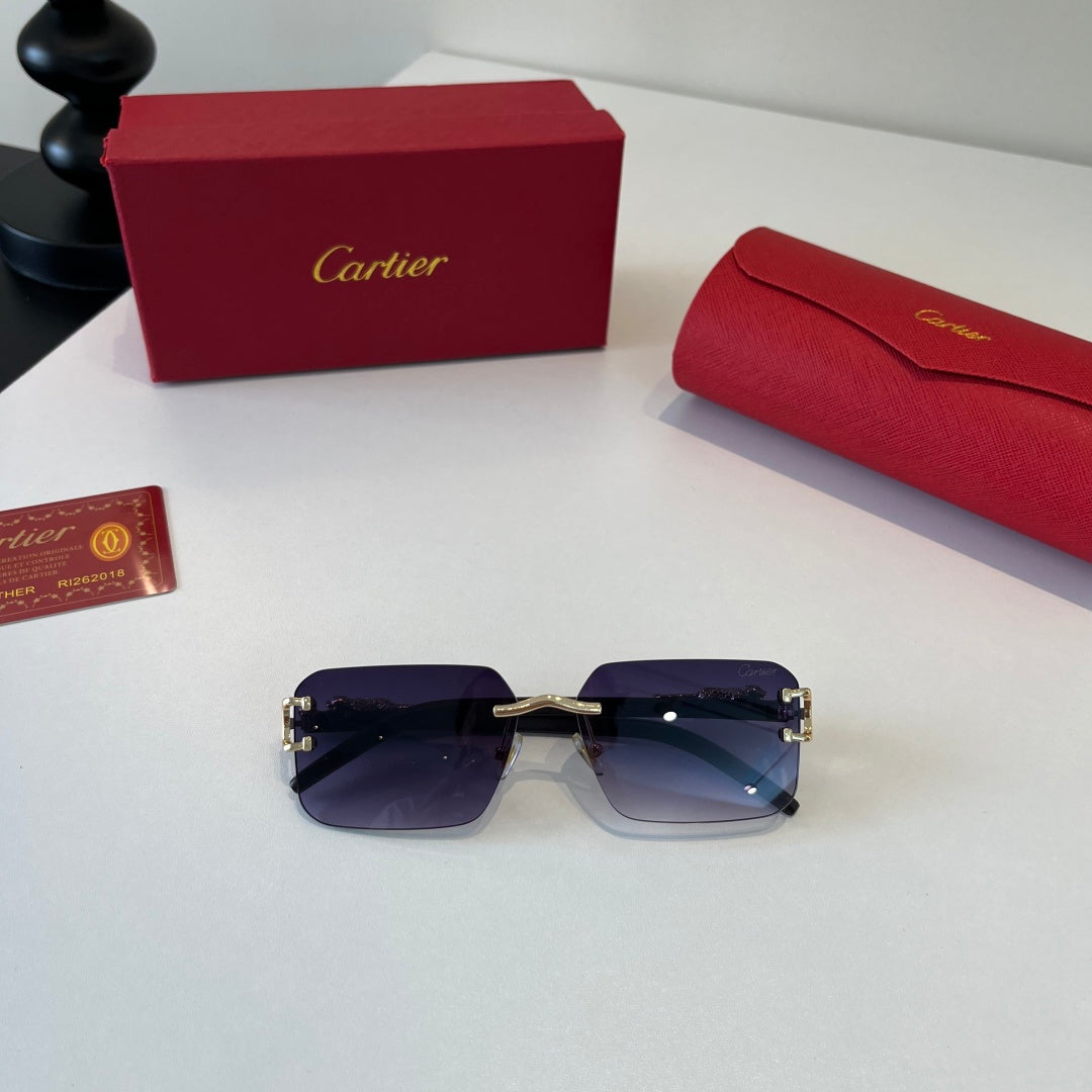 Cartier Lightweight Metal Rimless Silver Lens Sunglasses for Men & Wo - 493718 - detail image 11