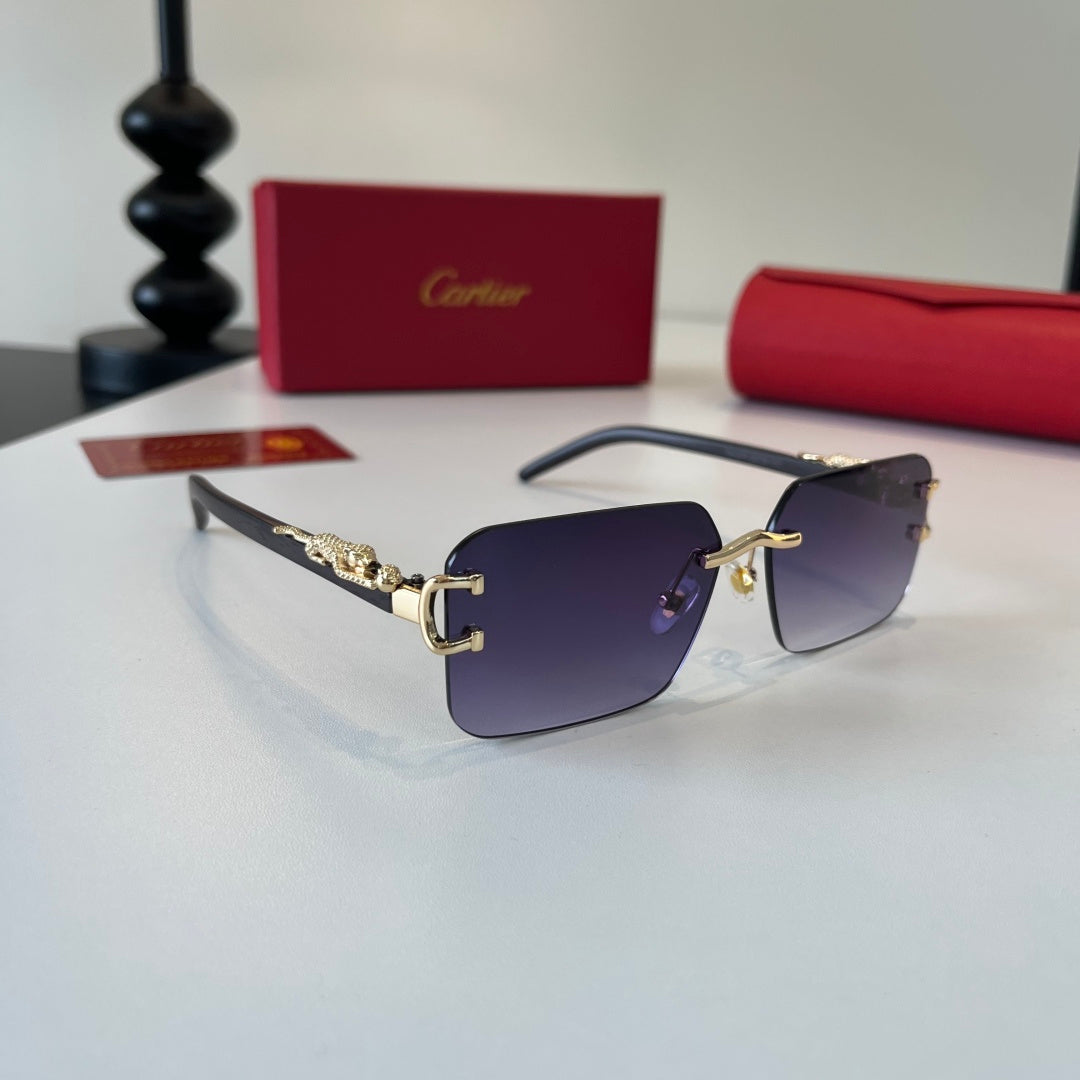 Cartier Lightweight Metal Rimless Silver Lens Sunglasses for Men & Wo - 493718