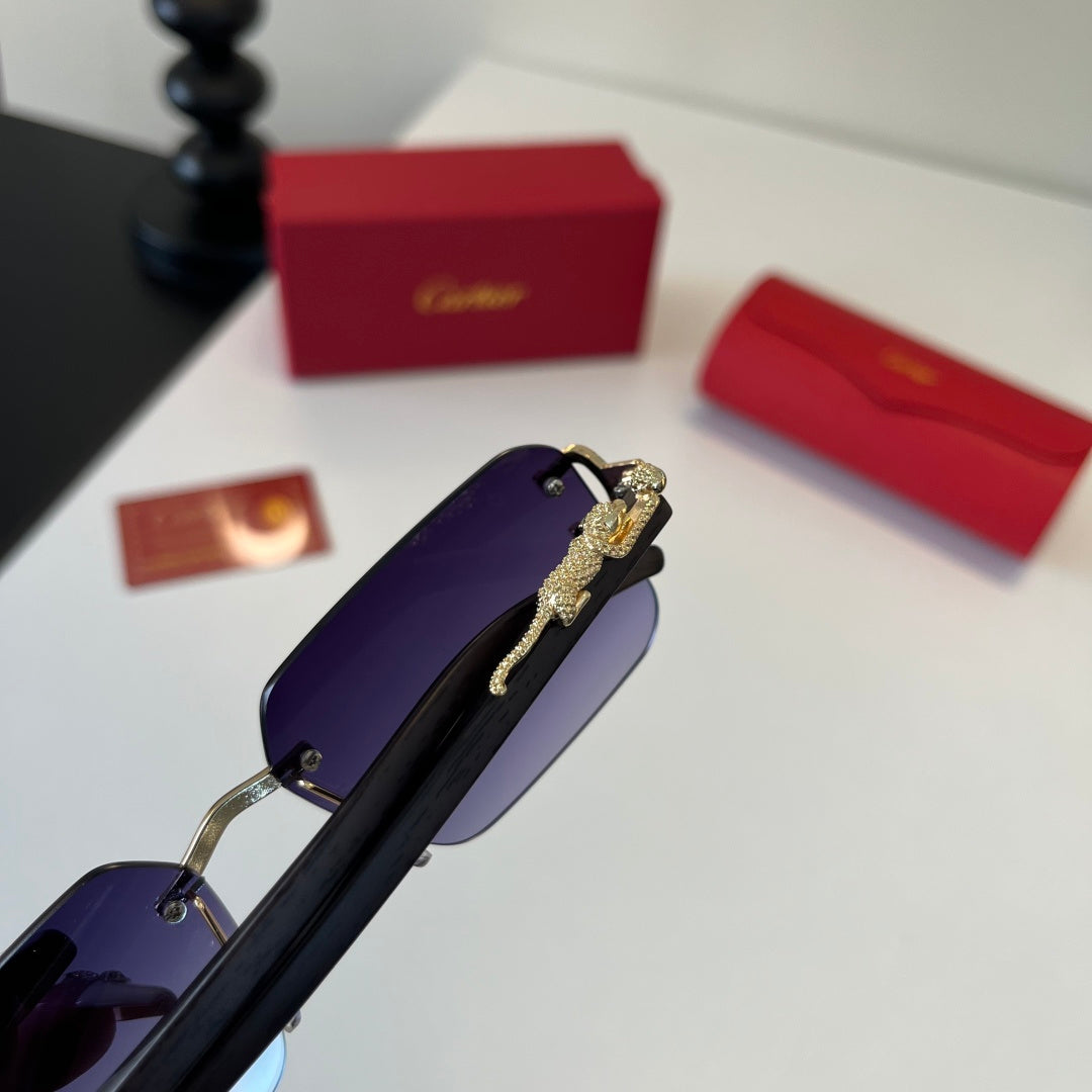 Cartier Lightweight Metal Rimless Silver Lens Sunglasses for Men & Wo - 493718 - detail image 7